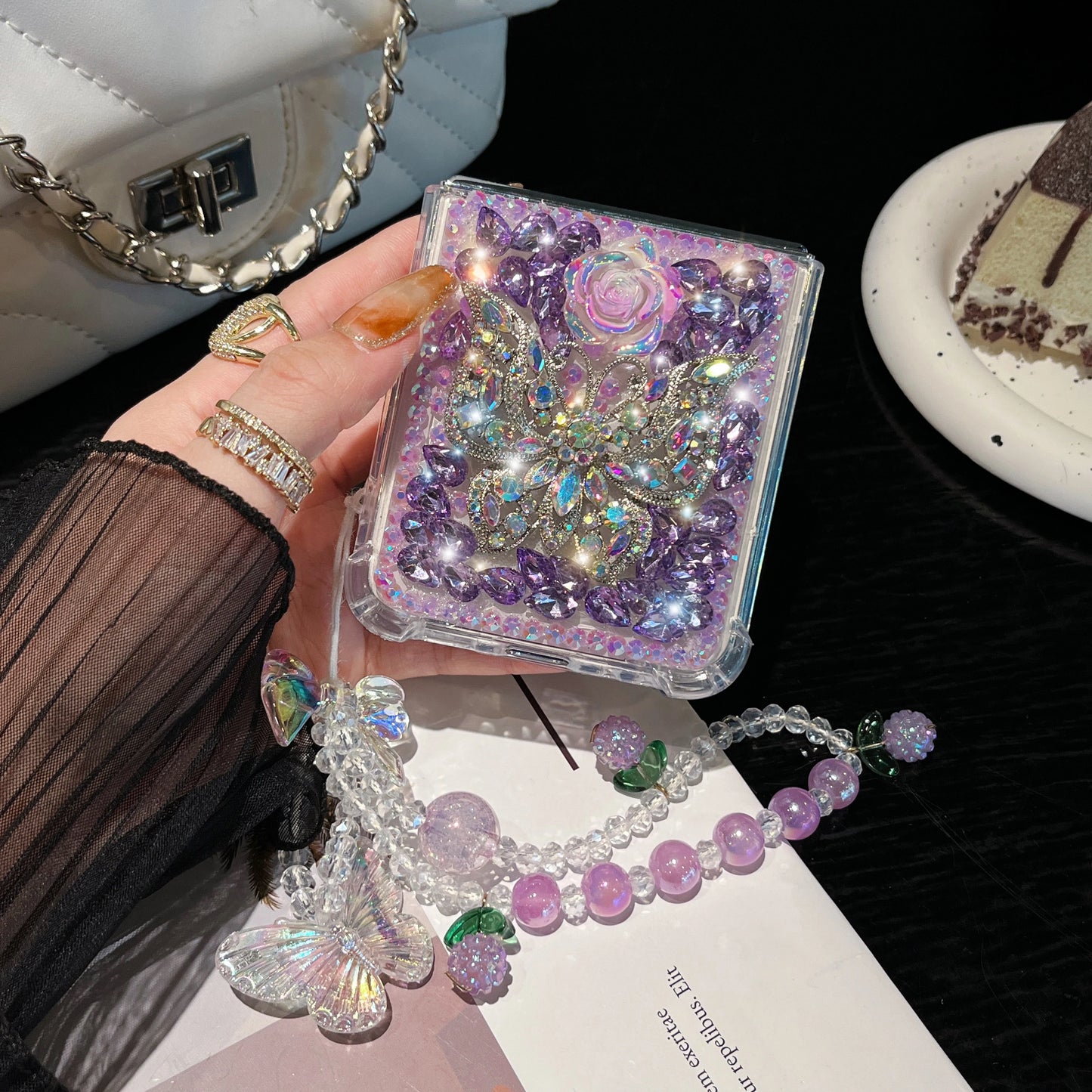 Cute Butterfly Diamond Phone Case For Galaxy Z Flip 5