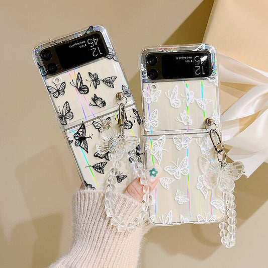 3D Crystal Butterfly Bracelet Phone Case For Samsung Galaxy Z Flip